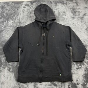 Southpole Zip Up Hoodie Mens XL Black Sneaker Graphic Distressed Streetwear